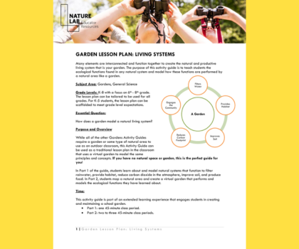 Garden Lesson Plan: Living Systems