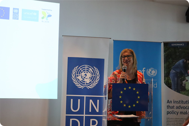 Sanja Saranovic, Deputy Representative of UNICEF Malaysia encouraging young people’s participation in climate and environment action in Malaysia. Photo credit: YELL/2023/Anusha